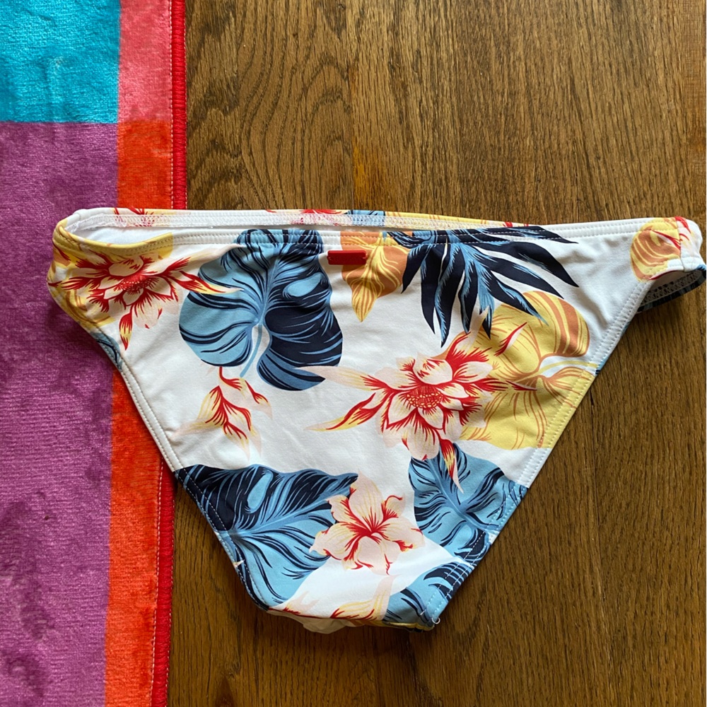 Floral Bikini Bottom Red Blue Roxy Bottoms Kids Swim Suit Bottoms Bikini Size 14
